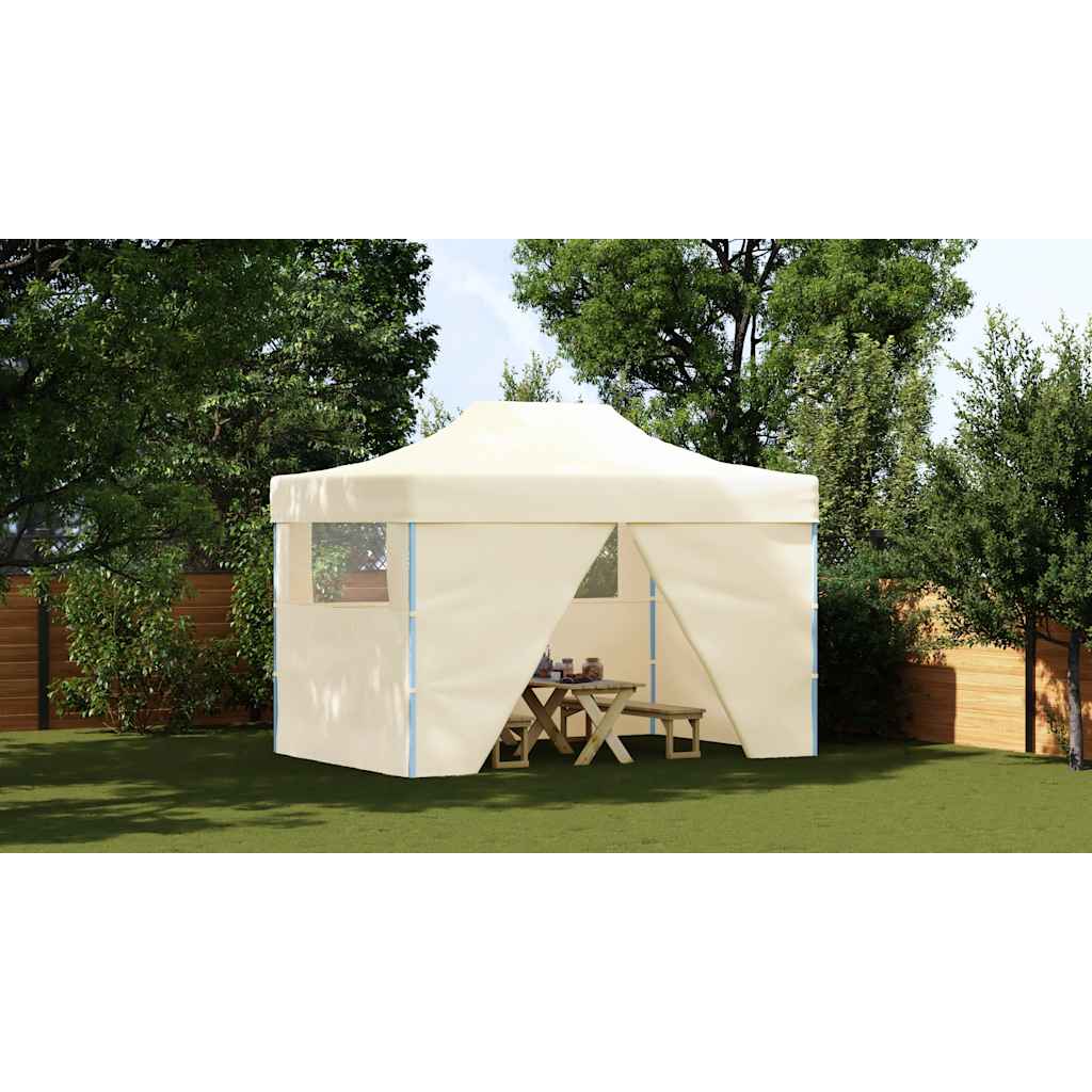 Vidaxl vouwtent pop-up met 4 zijwanden 3x4,5m crèmewit