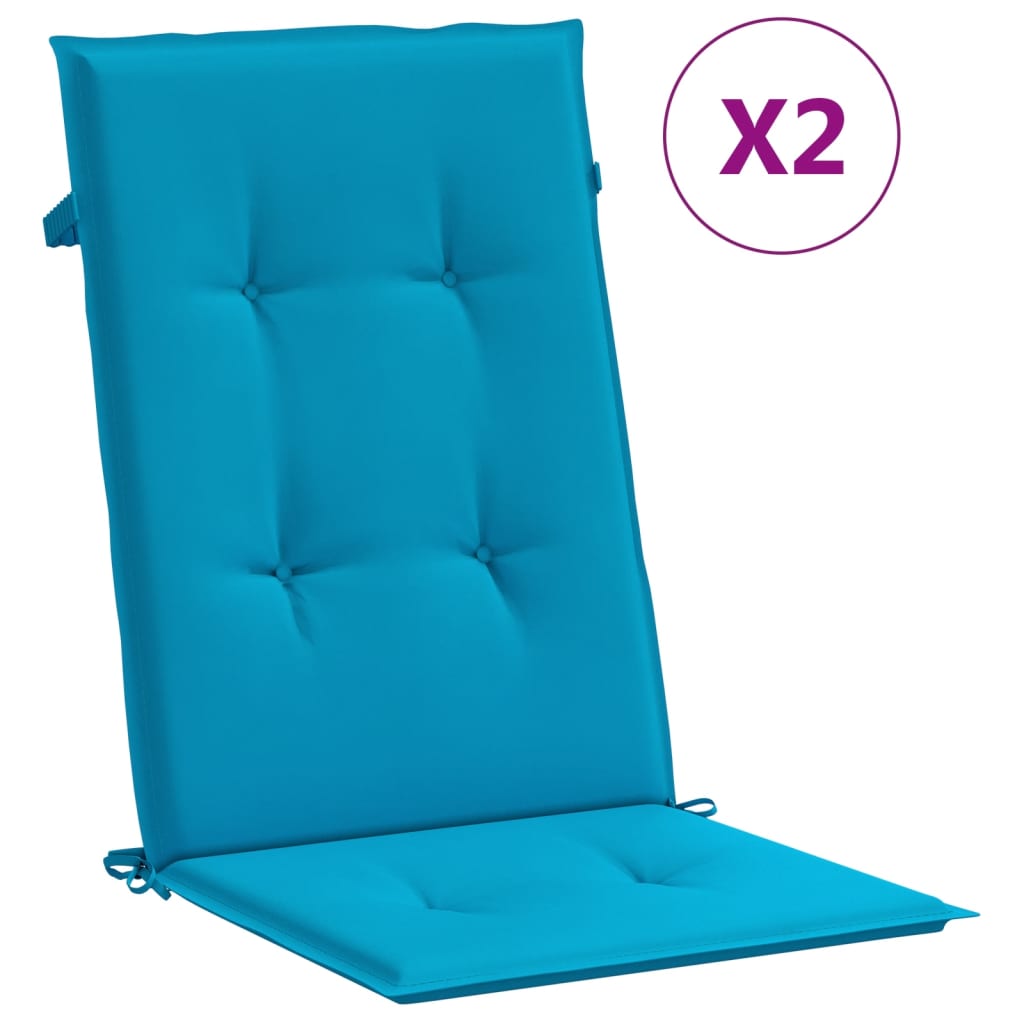 Vidaxl tuinstoelkussens 2 st hoge vloerkleed 120x50x3 cm stof blauw