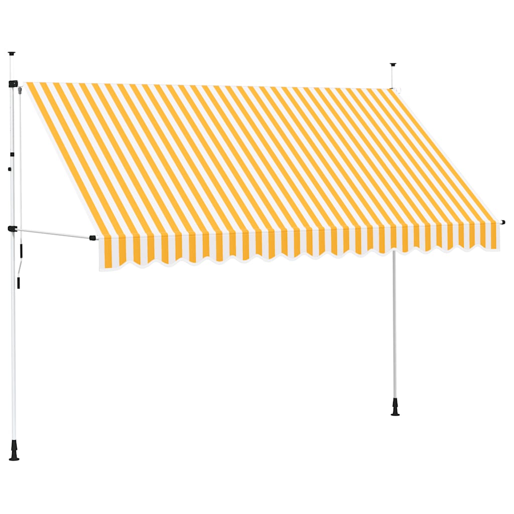 Vidaxl luifel handmatig uittrekbaar 350 cm oranje en witte strepen