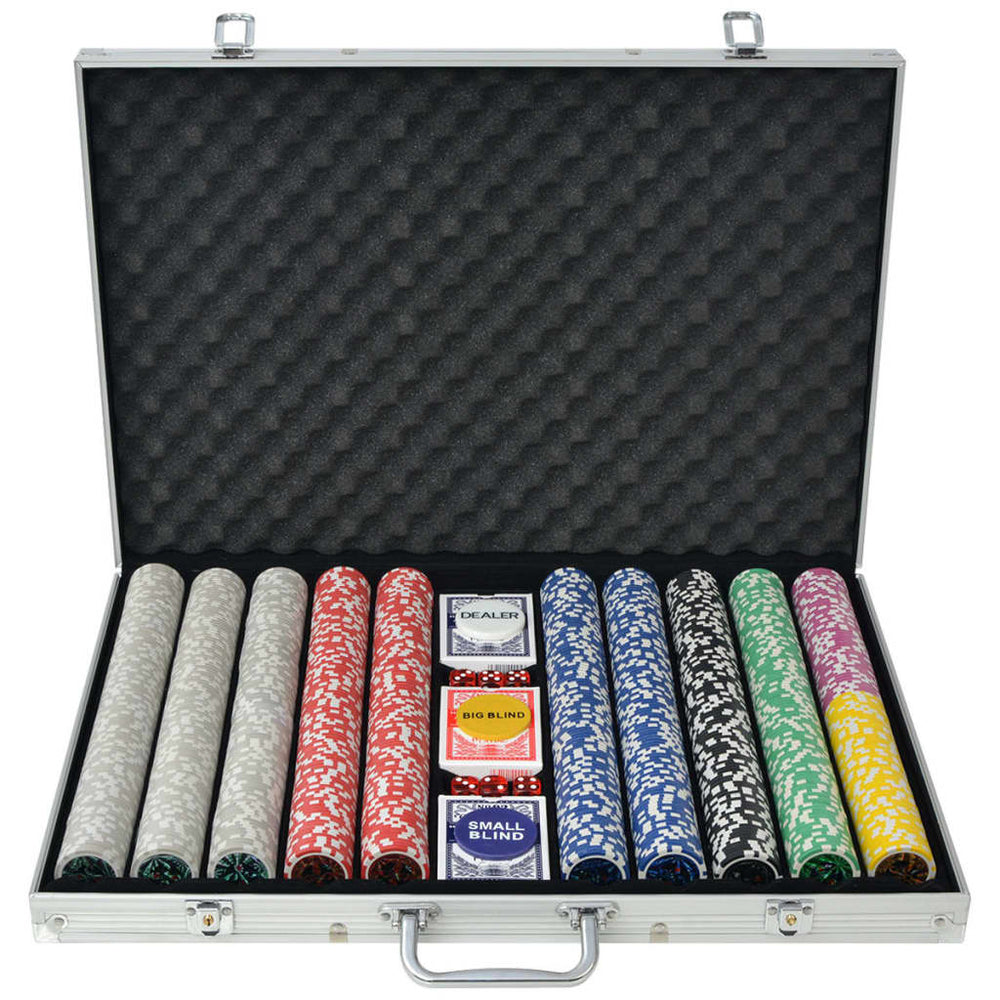 Vidaxl pokerset met 1000 laserchips aluminium