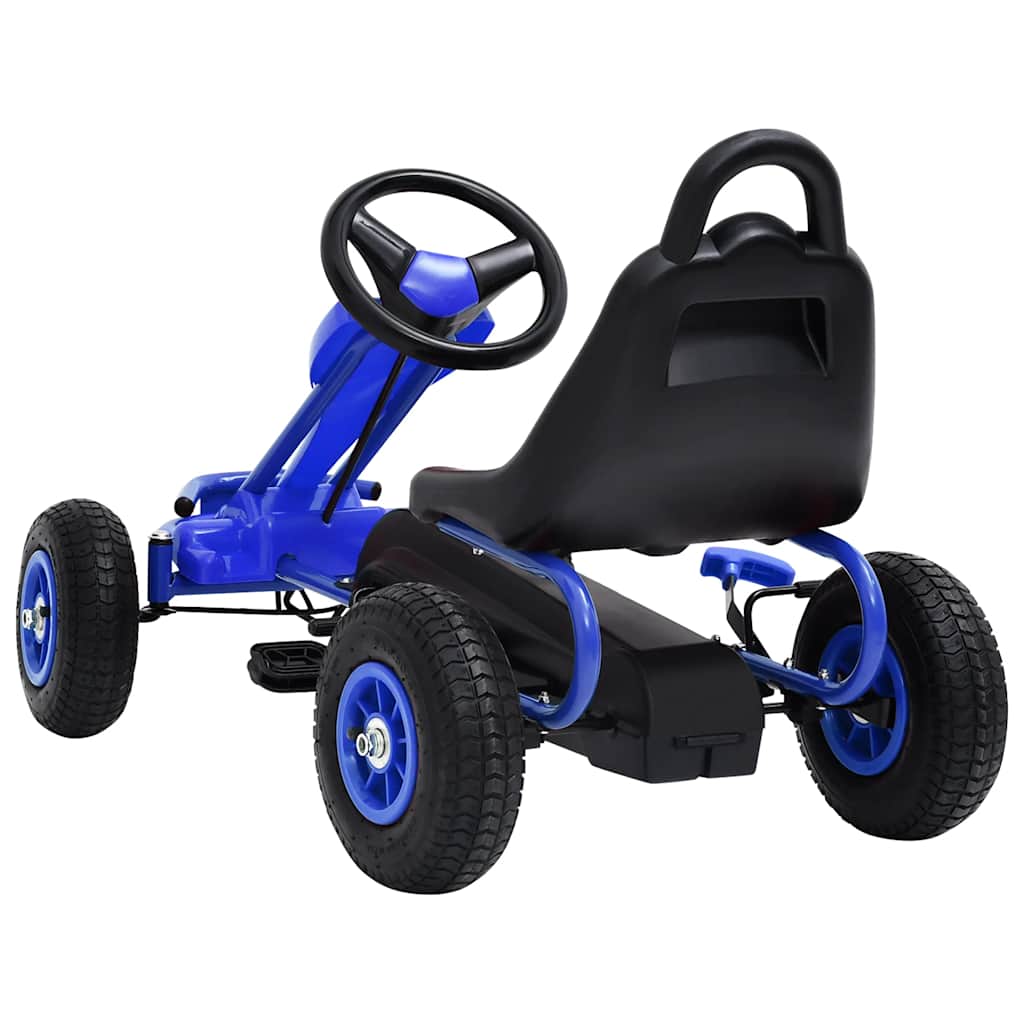 Vidaxl skelter met pedalen en pneumatische banden blauw