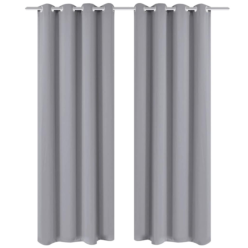 Vidaxl gordijn met metalen ringen verduisterend 270x245 grijs