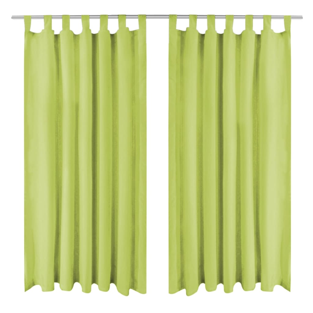 Vidaxl micro-satijnen gordijnen met lussen 140x245 cm groen 2 st