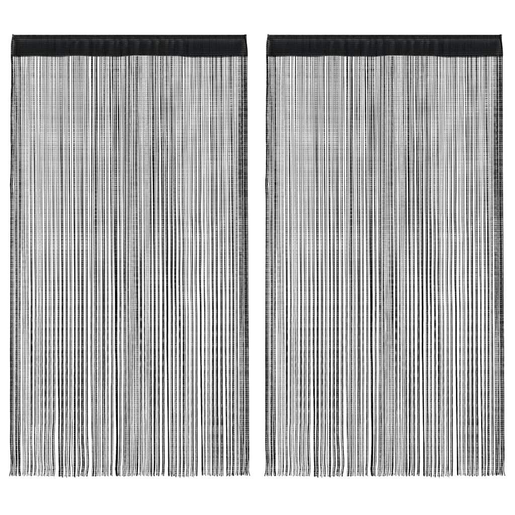 Vidaxl draadgordijnen 2 st 140x250 cm zwart