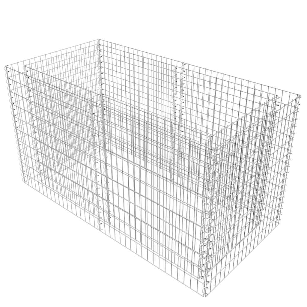 Vidaxl schanskorf plantenbak 180x90x100 cm staal zilverkleurig