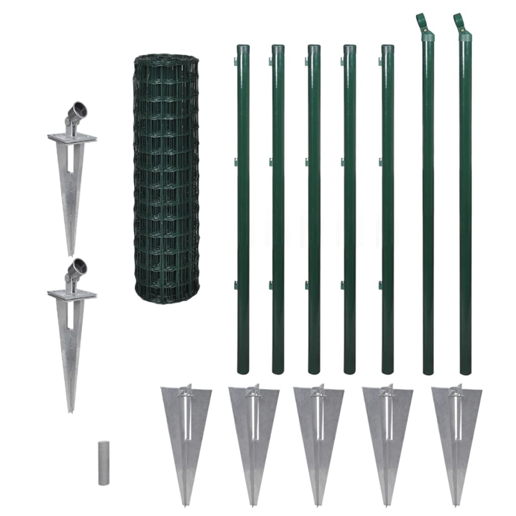 Vidaxl euro hek 10x1m staal groen