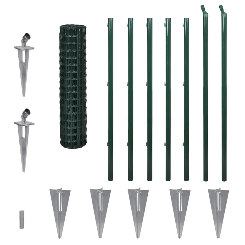 Vidaxl euro hek 10x1,2m staal groen