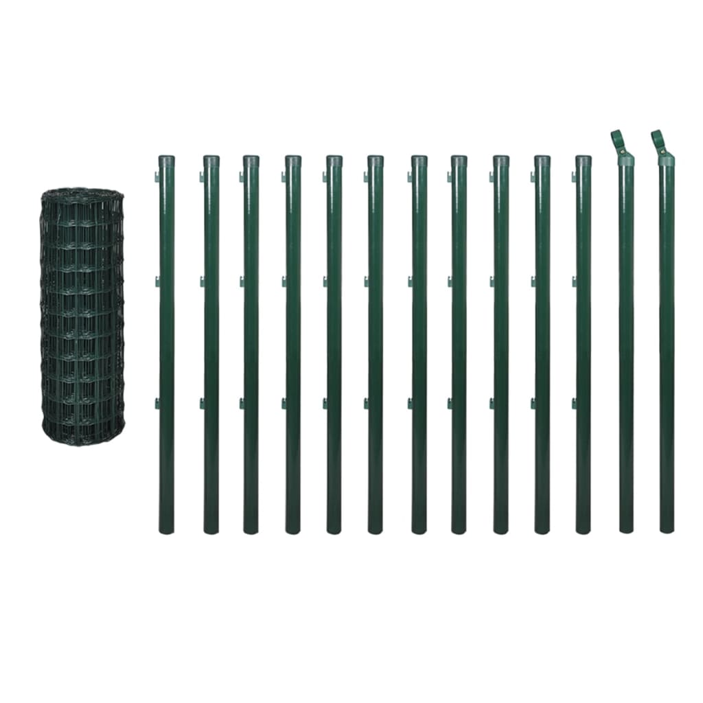 Vidaxl eurohek 25x0,8m staal groen