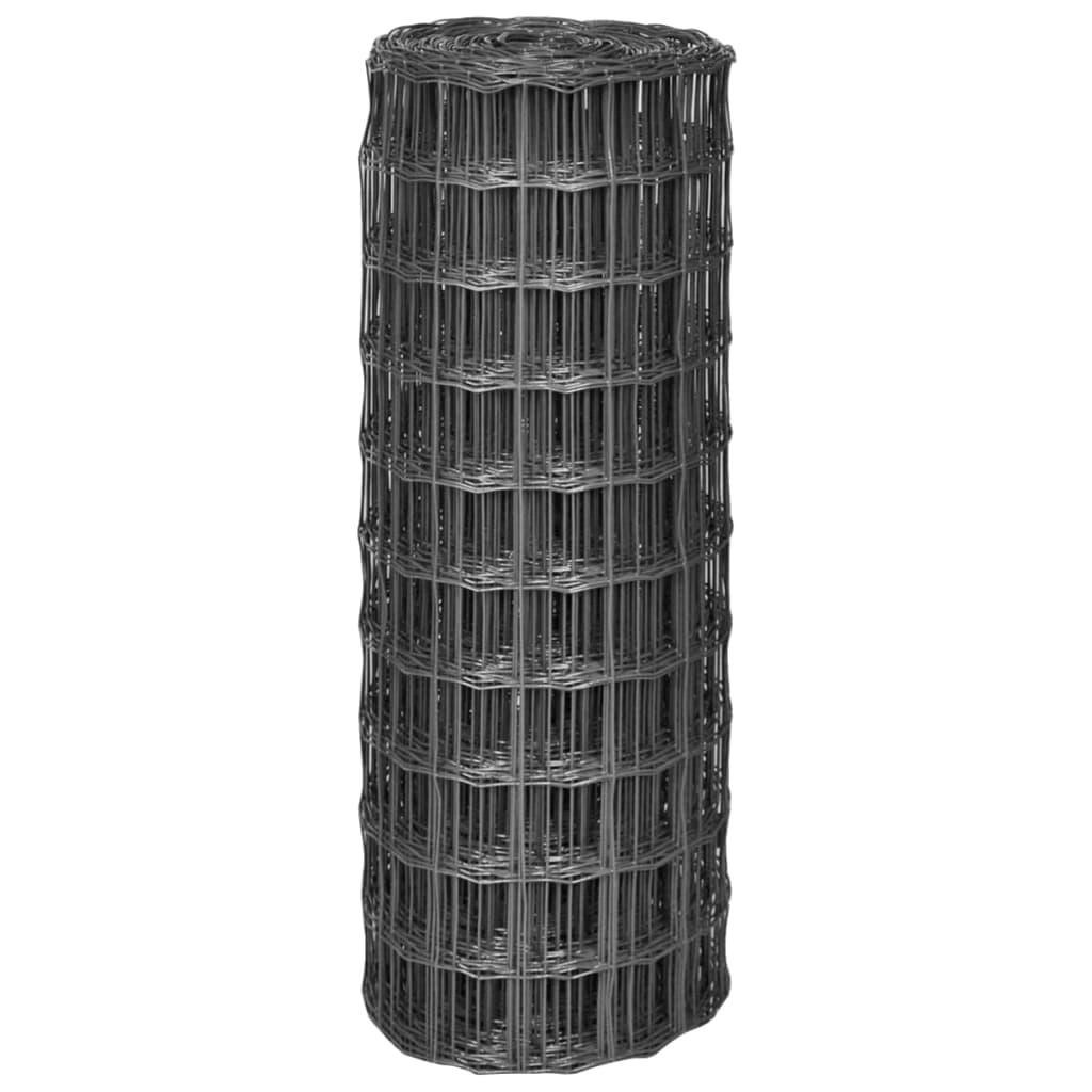 Vidaxl eurohek 25x1m staal grijs