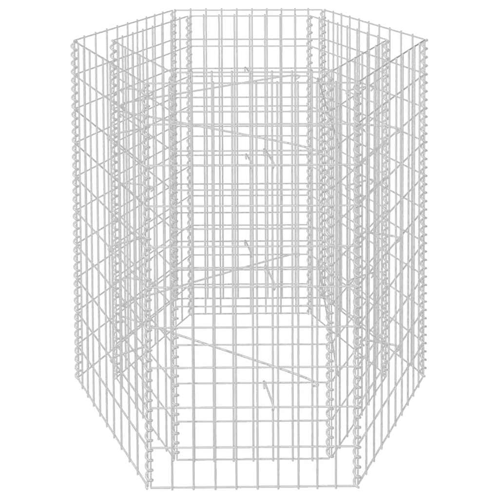 Vidaxl schanskorf plantenbak rechthoekig zeshoekig 100x90x100 cm