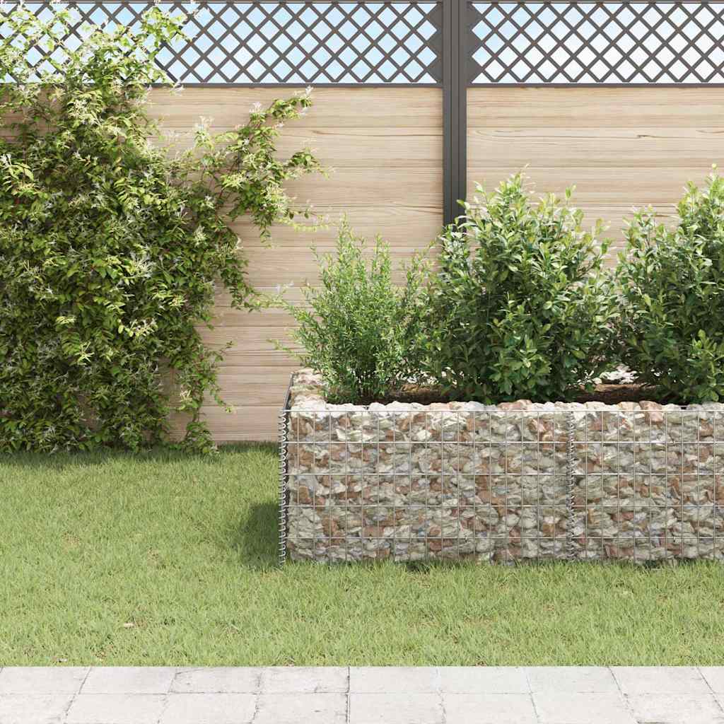 Vidaxl schanskorf plantenbak 360x90x50 cm staal
