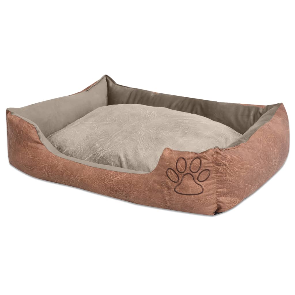 VidaXL Hondenbed kussen PU-kunstleer maat L beige
