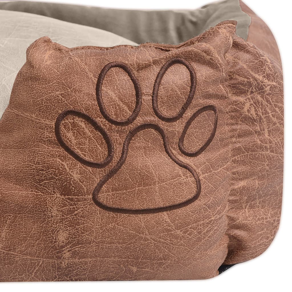 VidaXL Hondenbed kussen PU-kunstleer maat L beige