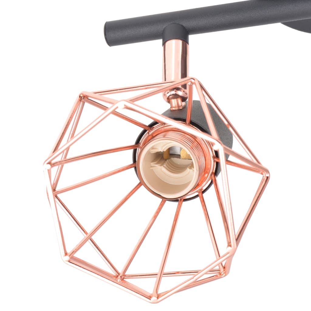 Vidaxl plafondlamp met 2 spots e14 zwart en koper