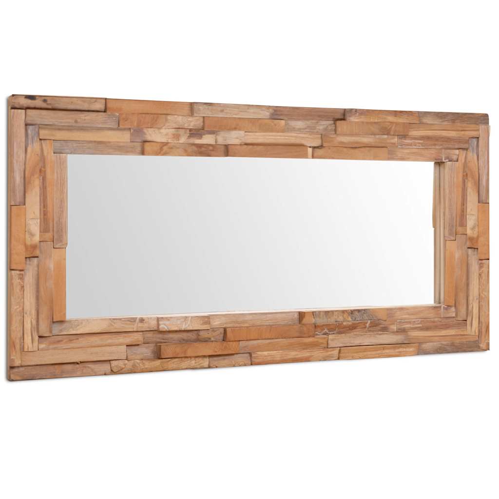 Vidaxl decoratieve spiegel rechthoekig 120x60 cm teakhout