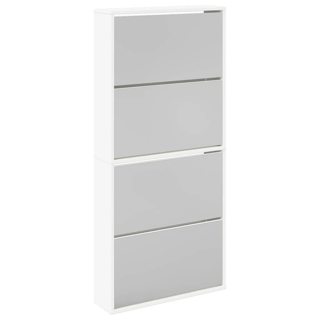 Vidaxl schoenenkast met 4 spiegels 63x17x134 cm wit