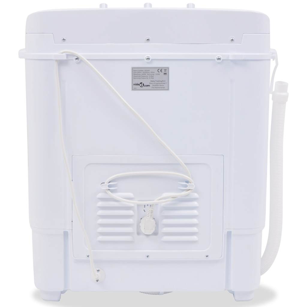 Vidaxl mini-wasmachine met dubbele trommel 5,6 kg