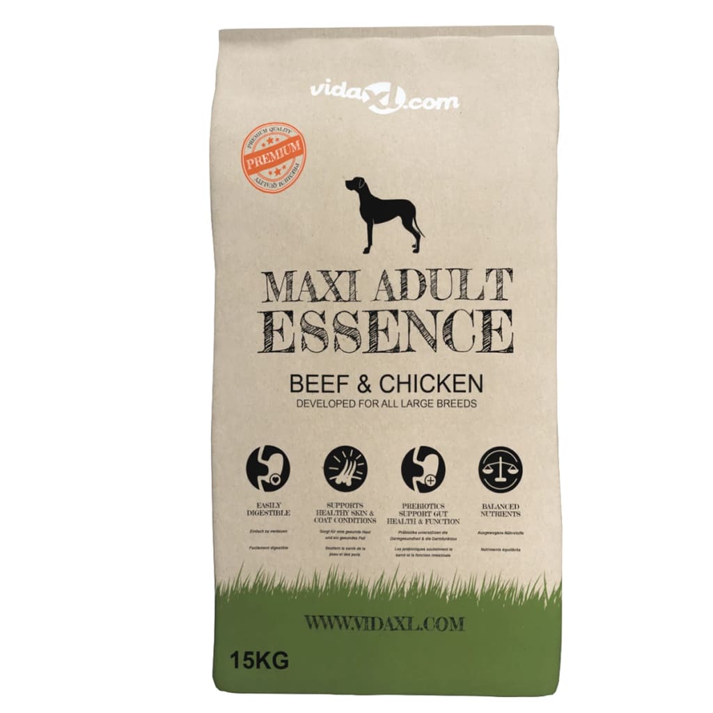 VidaXL Premium hondenvoer droog Maxi Adult Essence Rund Kip 15kg