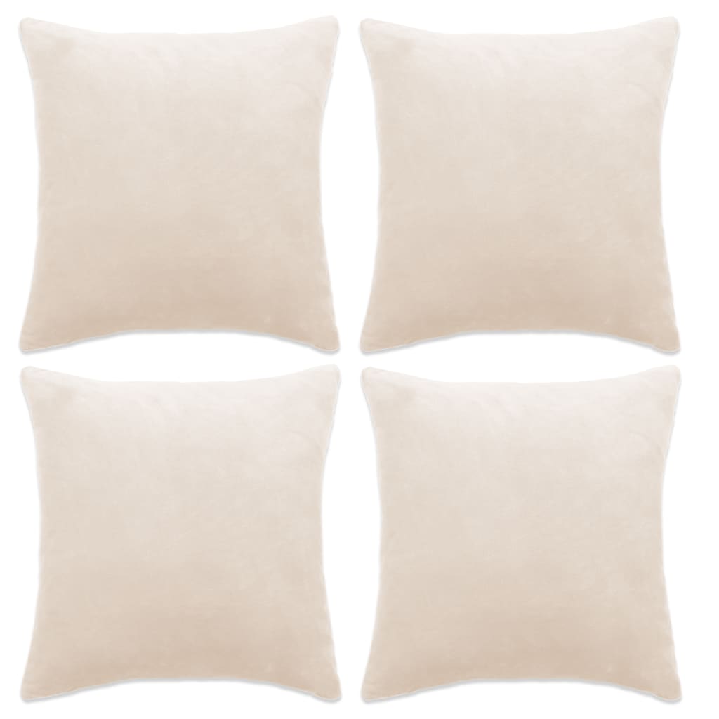 VidaXL Kussenhoezen 4 st 40x40 cm stof gebroken wit