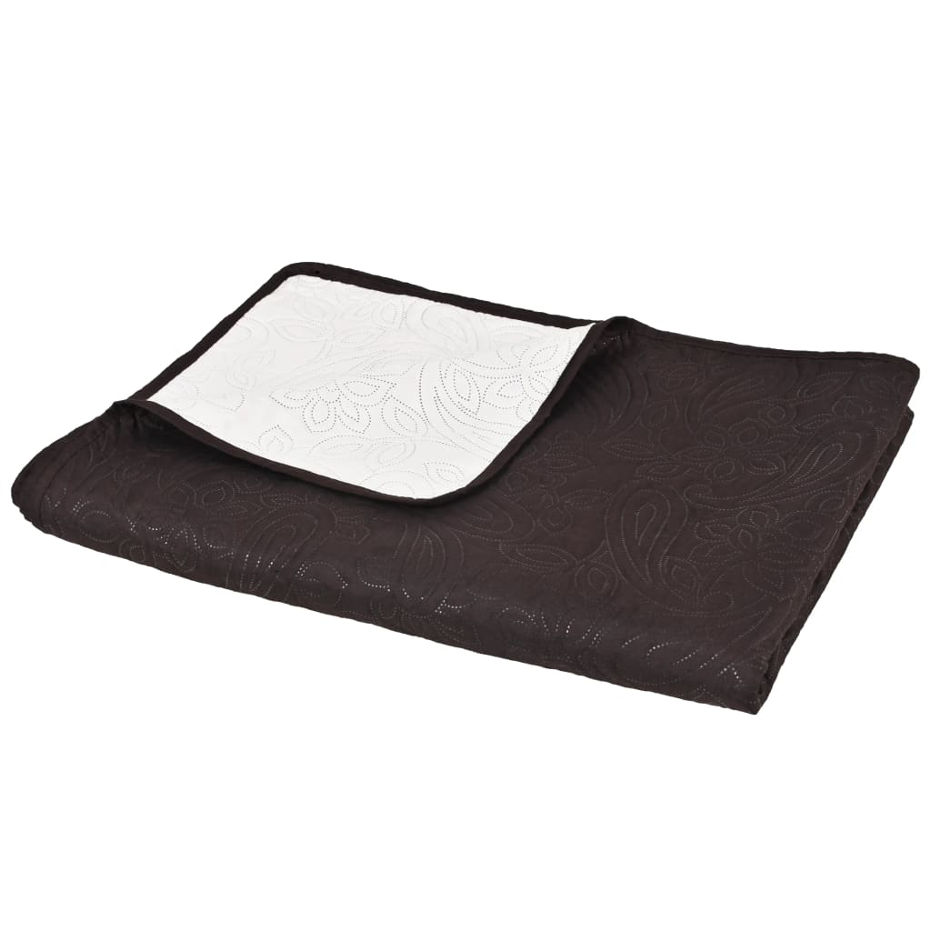 Vidaxl bedsprei dubbelzijdig 220x240 cm dekbed crème en bruin
