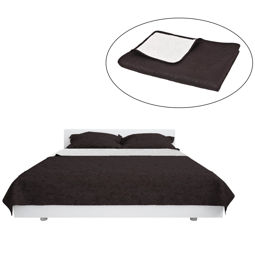 Vidaxl bedsprei dubbelzijdig 230x260 cm dekbed crème en bruin