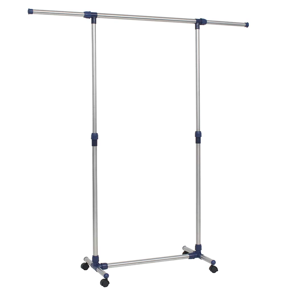 Vidaxl kledingrek verstelbaar 165x44x150 cm roestvrij staal zilver