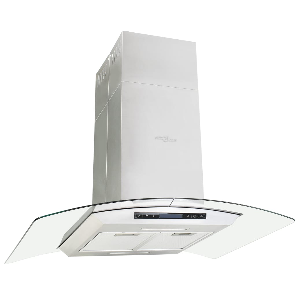 Vidaxl eilandafzuigkap lcd-scherm sensor 756 m³ u led 90 cm