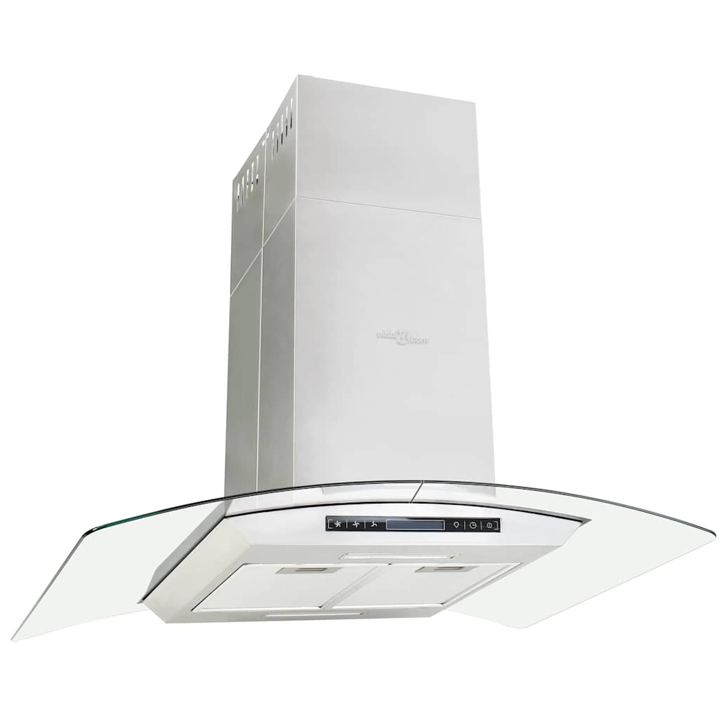 VidaXL Eilandafzuigkap LCD-scherm sensor 756 m³ u LED 90 cm