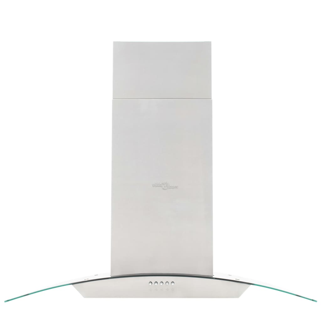 Vidaxl eilandafzuigkap 756 m³ u led 90 cm roestvrij staal