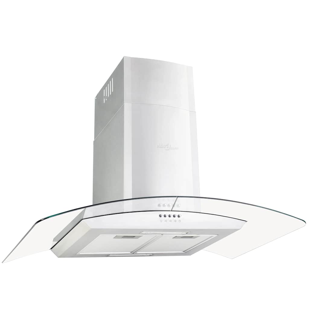 Vidaxl wandafzuigkap 756 m³ u led 90 cm roestvrij staal