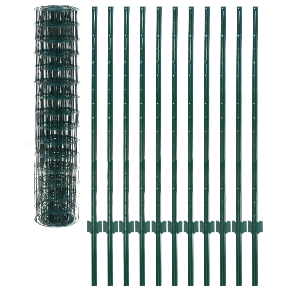 Vidaxl euro hek 20x1,2m staal groen
