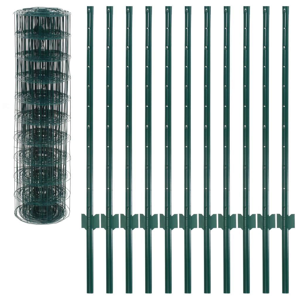 Vidaxl euro hek 20x1m staal groen