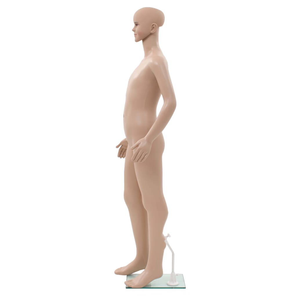 Vidaxl etalagepop soort met glazen voet 140 cm beige