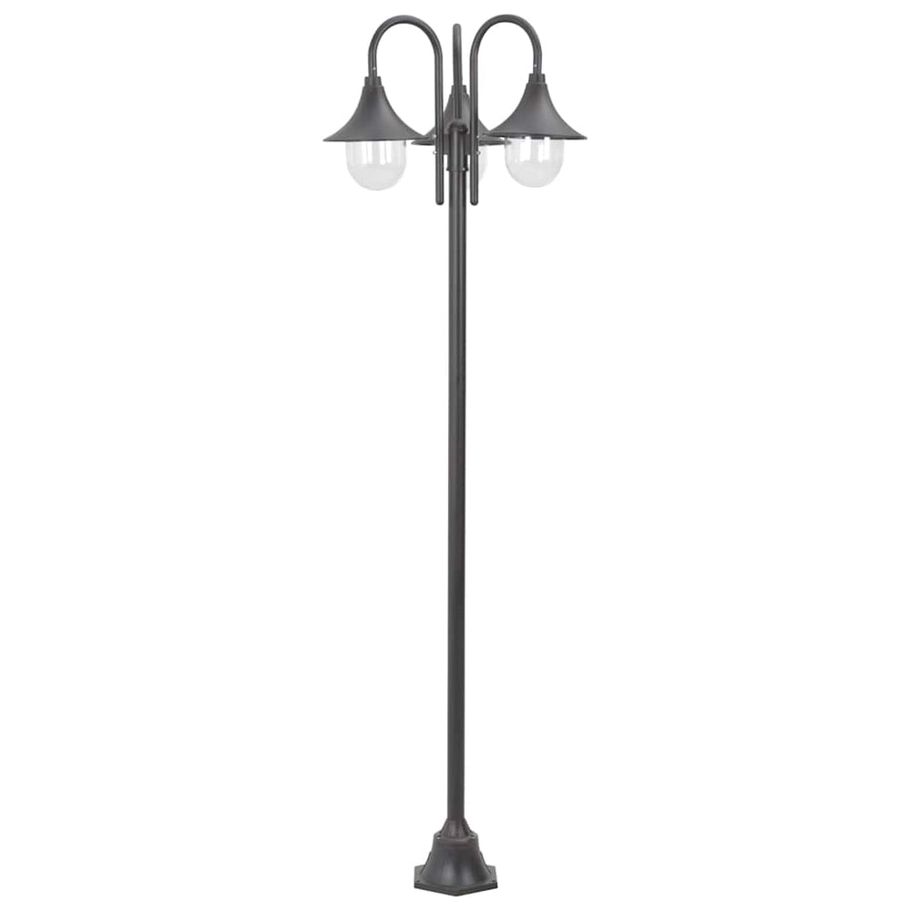 Vidaxl paalverlichting tuin e27 220 cm aluminium brons 3-delig