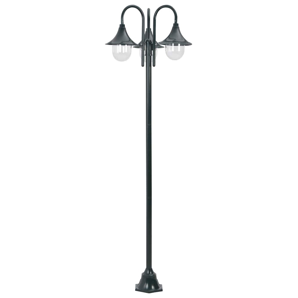 Vidaxl paalverlichting tuin e27 220 cm aluminium donkergroen 3-delig