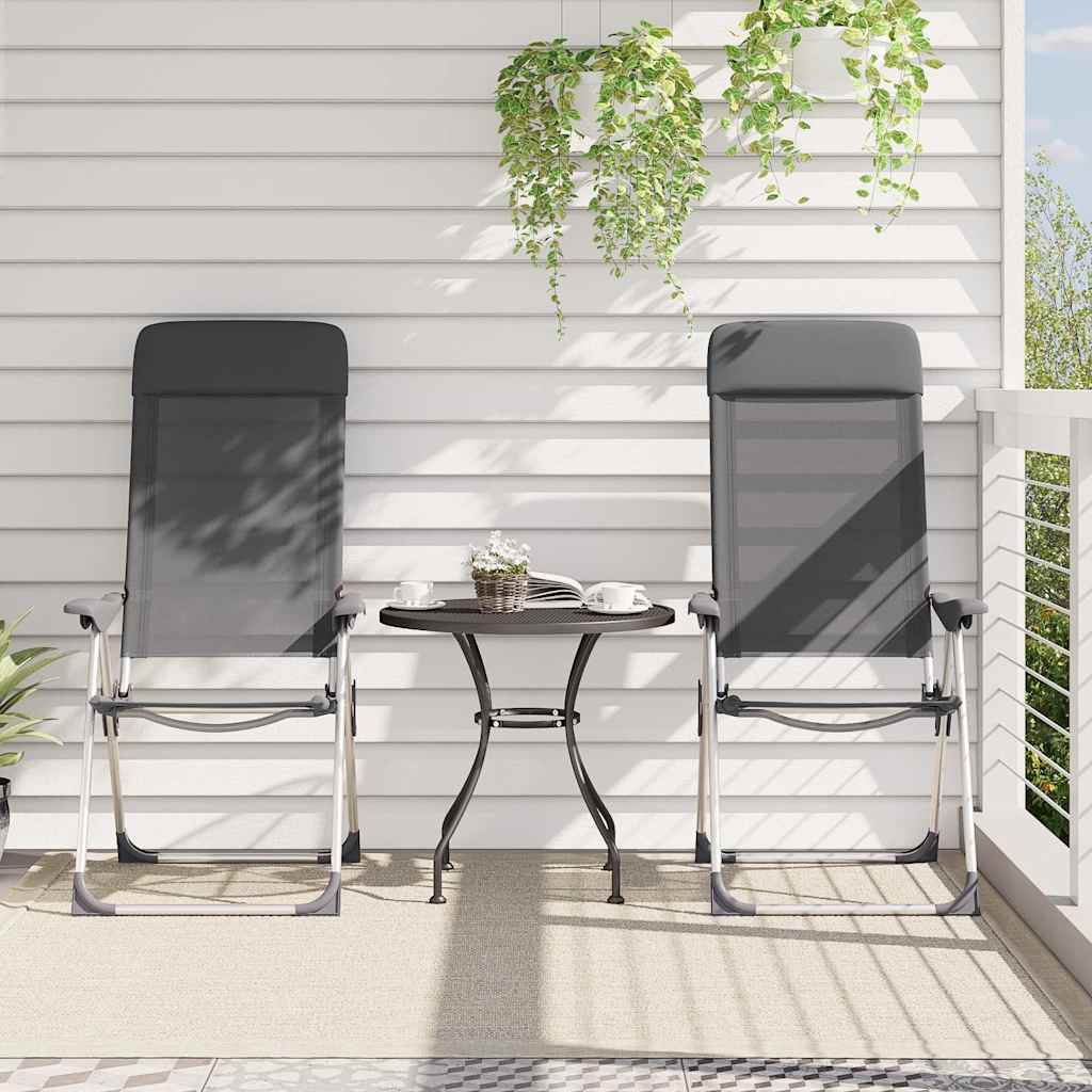 Vidaxl campingstoelen 4 st inklapbaar aluminium grijs
