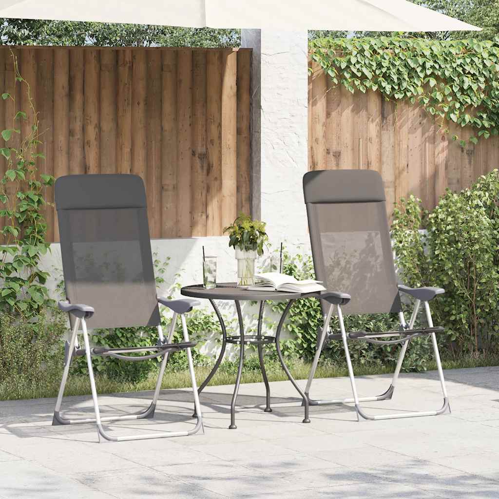Vidaxl campingstoelen 4 st inklapbaar aluminium grijs