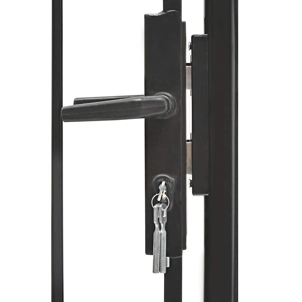 VidaXL Poort 1x1,75m staal zwart
