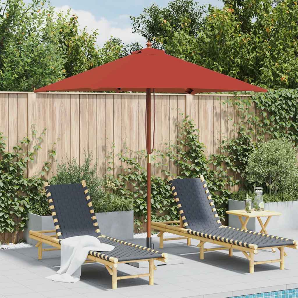 Vidaxl parasol met houten paal 150x200 cm terracottakleurig
