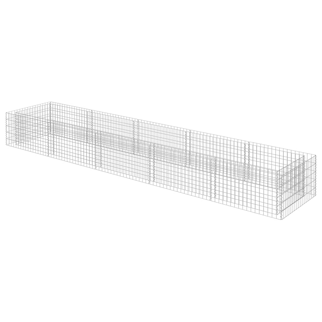 Vidaxl schanskorf plantenbak gebogen 450x90x50 cm gegalvaniseerd staal