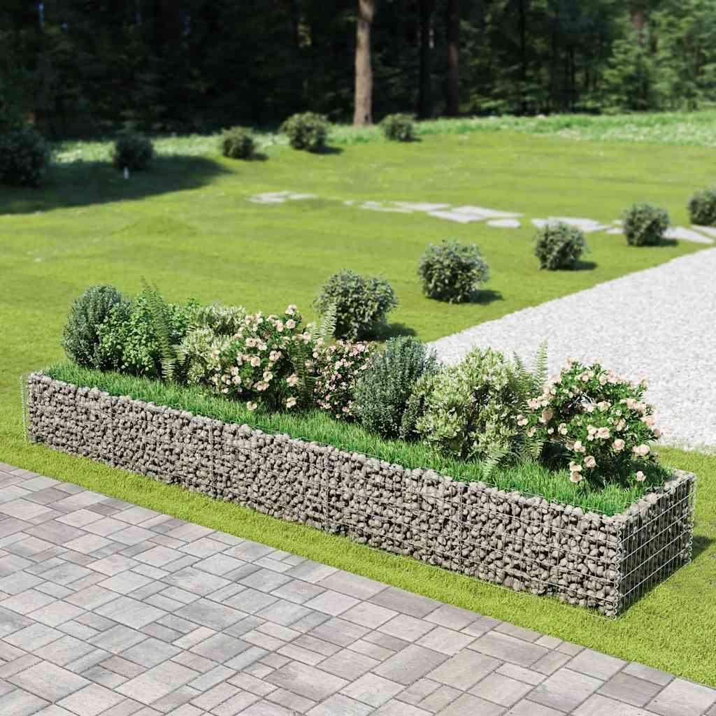 Vidaxl schanskorf plantenbak gebogen 450x90x50 cm gegalvaniseerd staal