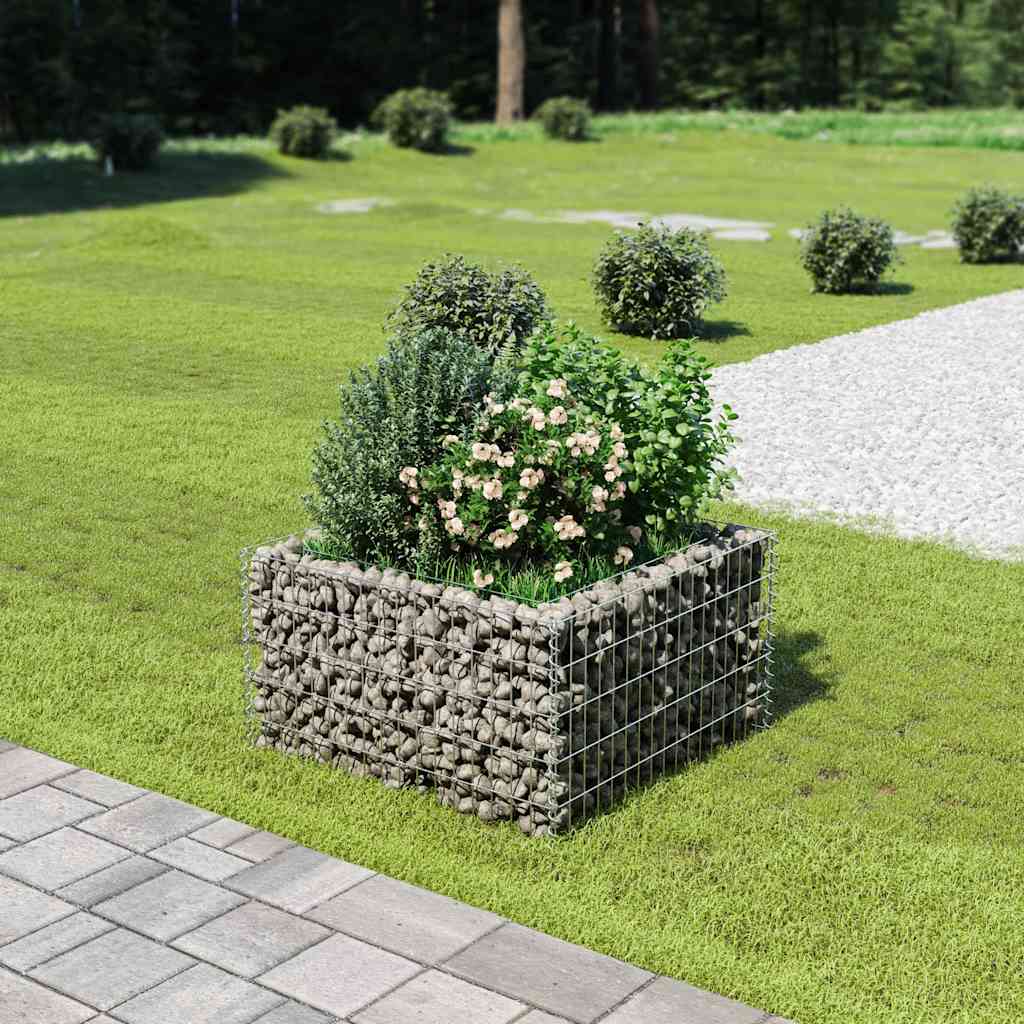 Vidaxl schanskorf plantenbak gebogen 90x90x50 cm gegalvaniseerd staal