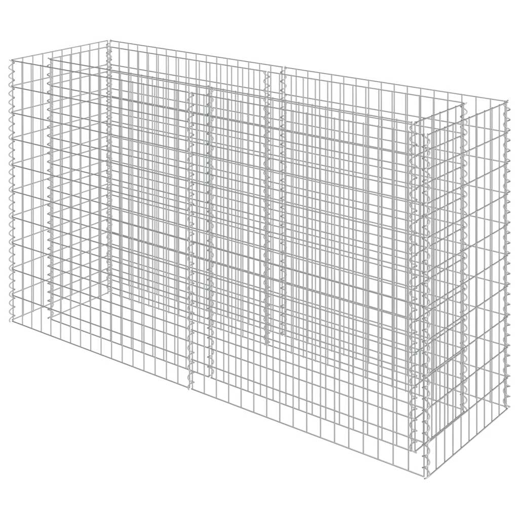 Vidaxl schanskorf plantenbak verhoogd 180x50x100 cm gegalvaniseerd staal