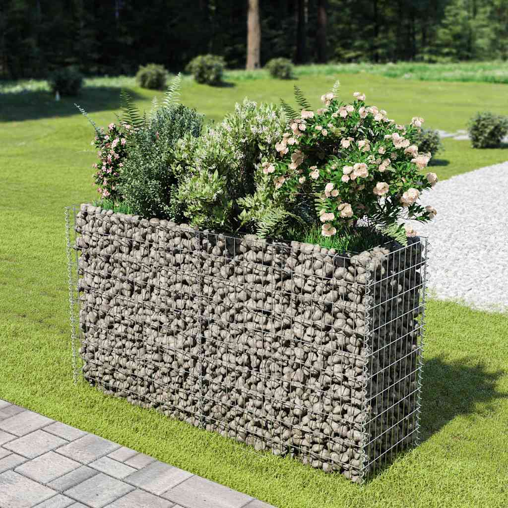 Vidaxl schanskorf plantenbak verhoogd 180x50x100 cm gegalvaniseerd staal
