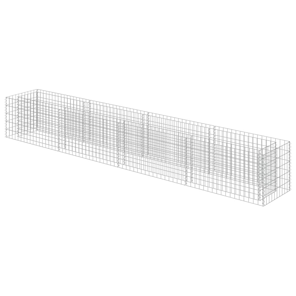 Vidaxl schanskorf plantenbak gebogen 360x50x50 cm gegalvaniseerd staal