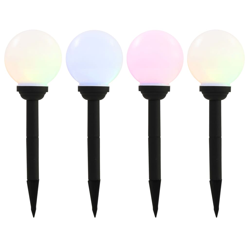 Vidaxl led-zonnelampen rond 15 cm rgb 4 st