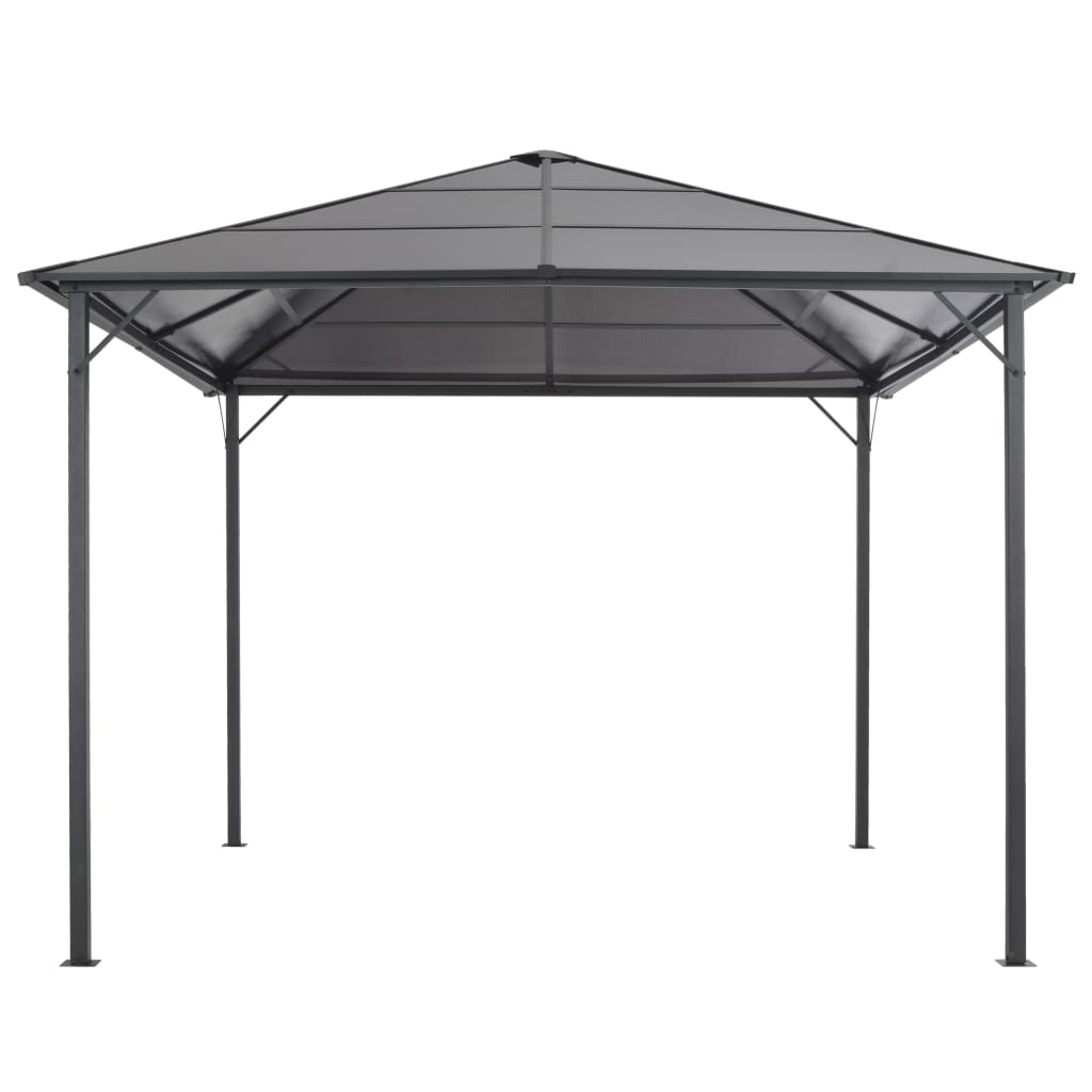 VidaXL Prieel met dak 3x3m aluminium antracietkleurig