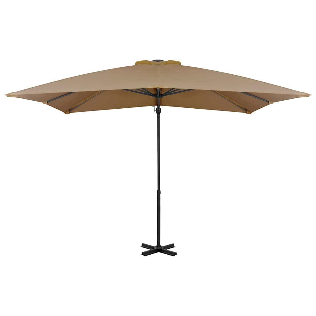 Vidaxl zweefparasol met aluminium paal 250x250 cm taupe