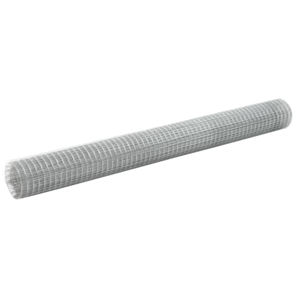 Vidaxl kippengaas 10x1,5m gegalvaniseerd staal zilverkleurig