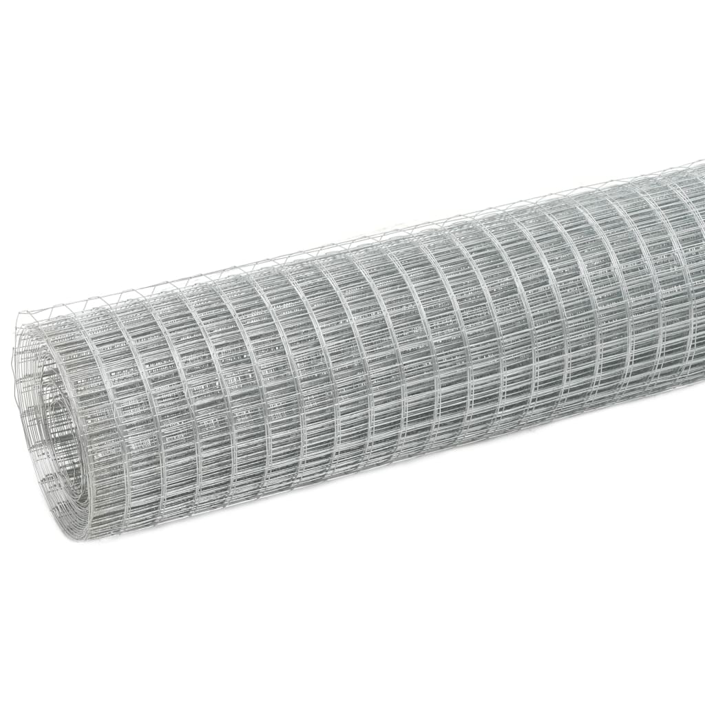 Vidaxl kippengaas 10x1,5m gegalvaniseerd staal zilverkleurig